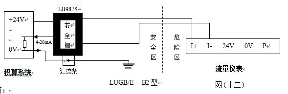 飽和蒸汽流量計防暴型渦街流量儀表配線設計圖二