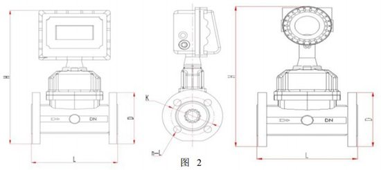 dn80氣體渦輪流量計外形圖